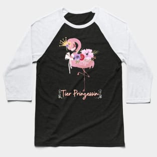 Flamingo Tier Prinzessin Blumen Süß Baseball T-Shirt